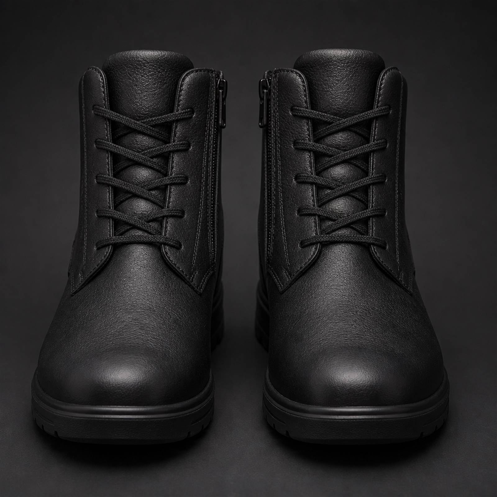 Custom side-zip tactical duty boot with slip-resistant outsole manufactured for OEM uniform programmes